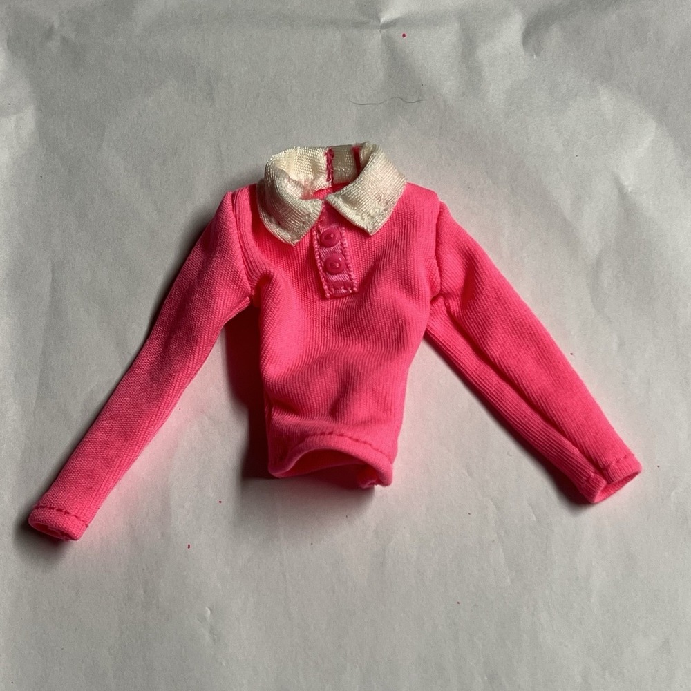1997 Barbie & Ginger #17116 Pink Shirt Replacement Clothes Button Collar
